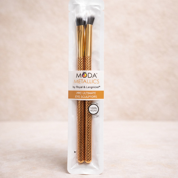 Moda Other - MODA Metallics Eye Sculptor Brushes Set Royal Langnickel Vegan Makeup Brushes